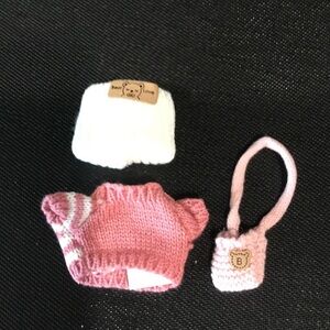 Original Labubu Pink Knit Hat and Purse Set - Unbranded